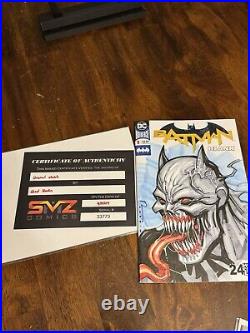 1/1 Orginal Art Full Colored Sketch Cover By Chad Hardin On Batman Blank COA