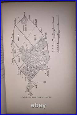 1899, 1st Ed, POMPEII, ITS LIFE AND ART, by AUGUST MAU, ILLUSTRATED, LEATHER