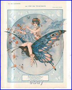 1916 La Vie Parisienne Original Butterfly Girl French art cover only by Fontan