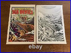 1966 DC Comics Sea Devils No 29 Howard Purcell Comic Book Cover Proofs