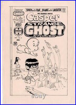 1976 Casper Strange Ghost Stories 13 Original Production Art Cover Harvey Comics