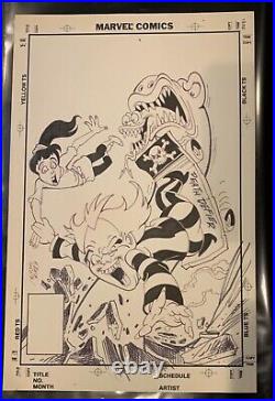 (1991) Beetlejuice In The Netherworld #1 Ernie Colon Prelim Comic Art Cover