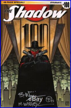 A Matt Wagner Shadow #100 Original Comic Cover Art Prelim with X3 Signed Copy Set