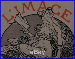 A. Mucha Original woodcut cover 1897 L'image Art Nouveau Symbolism
