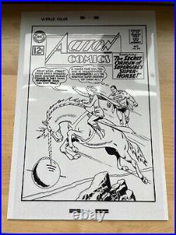 ACTION #293 COVER ACETATE ART superman origin comet supergirl HUGE SIZE swan