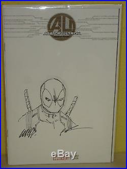 AGE of ULTRON #1 Original Art Cover by ROB LIEFELD Deadpool Sketch MARVEL
