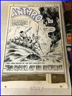 ANTHRO #5 original art TITLE SPLASH plus COVER PROOF 1969 RIVER NO RETURN