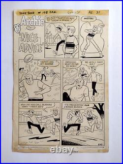 ARCHIE Original Art 1967 Dan DeCarlo Sr. (attributed) 1 Page Story