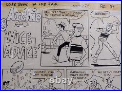 ARCHIE Original Art 1967 Dan DeCarlo Sr. (attributed) 1 Page Story