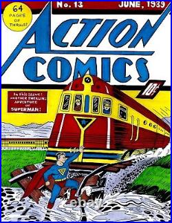 Action Comics # 13 Cover Recreation 4th Superman Cover Original Comic Color Art