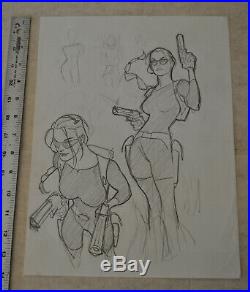 Adam Hughes Original Art pencil preliminary Tomb Raider covers