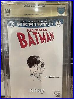 All Star Batman Jae Lee Original Sketch Cover Joker Cbcs Art Slab