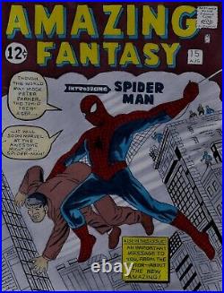 Amazing Fantasy # 15 Cover Recreation First Spider-man Original Comic Color Art