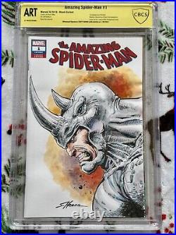 Amazing Spider-man #1 Cbcs Ss Rhino Original Art Sketched Signed By Scott Hanna