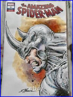 Amazing Spider-man #1 Cbcs Ss Rhino Original Art Sketched Signed By Scott Hanna