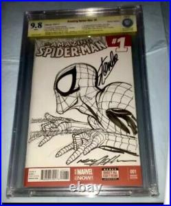 Amazing Spider-man #1 Original Art Hand Sketch Neal Adams & Stan Lee 9.8 Ss Cbcs