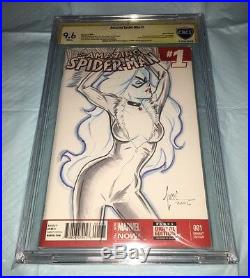 Amazing Spiderman #1 BLANK COVER ORIGINAL ART OF BLACK CAT By BILLY TUCCI