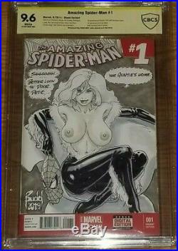 Amazing Spiderman #1 Cbcs 9.6 Risque Sketch Original Art Black Cat Budd Root Cgc