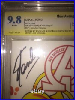 Avengers #1 Blank Cover Cbcs 9.8 Ss Signed Stan Lee Original Cover Art Iron Fist
