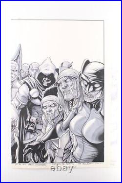 Avengers The Initiative #14 Original Art Stefano Caselli Double Splash Page #21