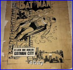 BATMAN DARK KNIGHT SILVER AGE VINTAGE BRAZILIAN COVER ORIGINAL ART WORK Yr 1966