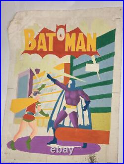 BATMAN ROBIN DC COMICS BRAZILIAN COVER ORIGINAL ART WORK COLOR GUIDE Year 50's