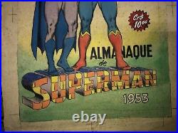 BATMAN SUPERMAN GOLDEN AGE VINTAGE BRAZILIAN COVER ORIGINAL ART WORK Year 1953