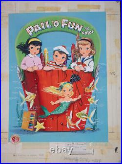 BETTY GARTRELL 1956 Original Cover Art Pail'o' Fun to Color (A84)