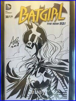 Batgirl #38 Artgerm Sketch Signed Stanley Lau Original Art Stephanie Brown