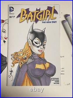 Batgirl Barbara Gordon Original Art- Sketch Cover Comic variant By Sutton Kane