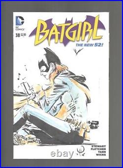 Batgirl Original Art Sketch By Marco Rudy! Blank Variant! Beautiful