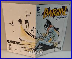 Batgirl Original Art Sketch By Marco Rudy! Blank Variant! Beautiful