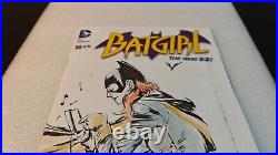 Batgirl Original Art Sketch By Marco Rudy! Blank Variant! Beautiful