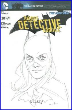 Batgirl Original Art Sketch by Phil Noto on Detective Comics #20 Blank Cover