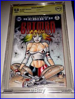 Batman 1 Blank Cbcs 9.8 Ss Original Art Harley Quinn Full Cover Billy Tucci