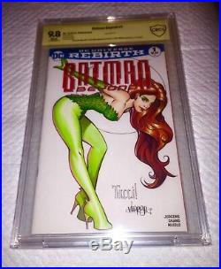 Batman #1 Blank Cover Cbcs 9.8 Ss Original Art Poison Ivy Tucci & Varese