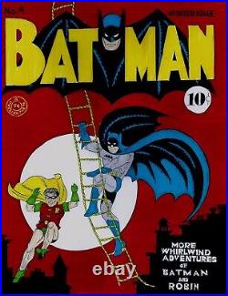 Batman # 4 Cover Recreation 1941 Original Comic Color Art On Card Stock