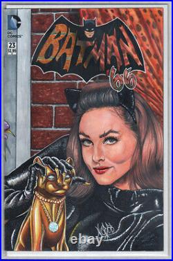 Batman 66 Original art Sketch cover Julie Newmar Yvonne Craig Crabb