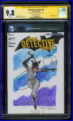 Batman Detective Comics 20 CGC SS 9.8 Catwoman Original art Animated sketch 2013