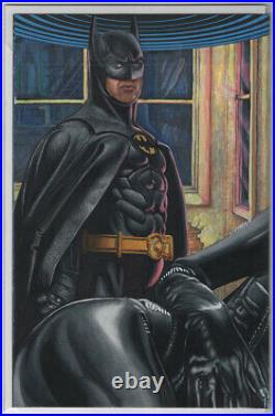 Batman Original art Sketch cover Michelle Pfeiffer Michael Keaton Crabb
