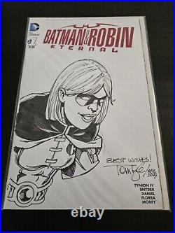 Batman & Robin Eternal #1 Blank Sketch Variant TOM LYLE Original Art SIGNED