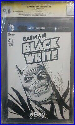 Batman black & white 1, Original art sketch cover sign. By Neal Adams CGC 9.6 SS