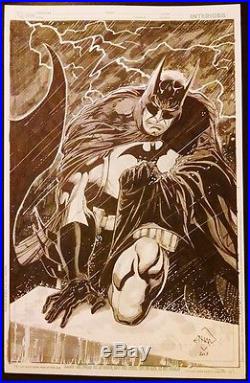 Batman in the Rain Commission Cover Splash Page Original Ethan Van Sciver Art
