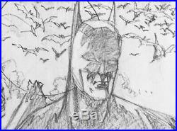 Berni Wrightson Batman Vs Aliens splash page Original pencil art Signed