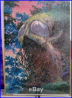 Bernie Wrightson ORIGINAL SWAMP THING ART ZOMBIE PAINTING 12 x 18 for FPG Card