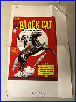 Black Cat #12 COVER ART original proof 1948 withRARE INVOICE Darling of Comics