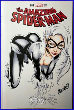 Black Cat Original Sketch Cover Art on Marvel The Amazing Spider-Man #800 Blank