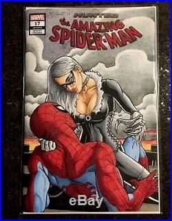 Black Cat and Spider-Man Original Art Sketch Blank Variant NM+ #1 Marvel