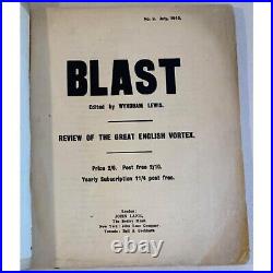 Blast No. 2 July, 1915 (original) By Wyndham Lewis Soft cover. JOHN LANE, 1915