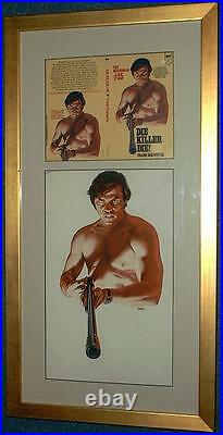 Bob Larkin 1975 Original Cover Art Painting Die Killer Die! Book Framed Classic